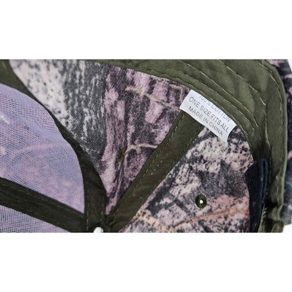 'Born To Hunt' Dear Head Camo Casual Adj Strap Cap One Size Fits All - Picture 3 of 4